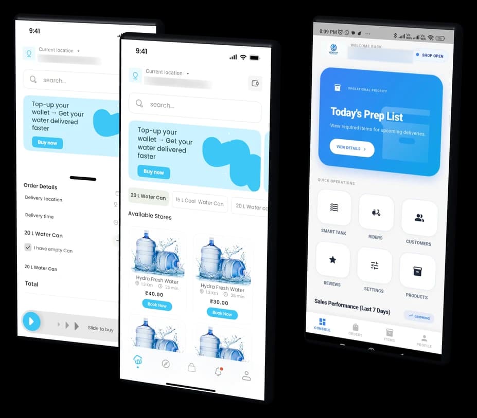 Difwa: the app screens on phones